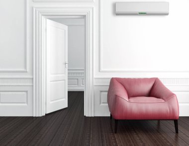 modern parlak iç mekan 3D resimleme