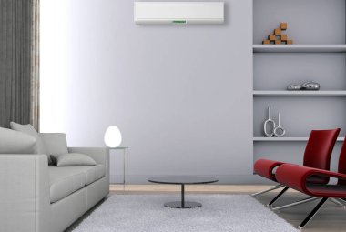 modern parlak iç mekan 3D resimleme