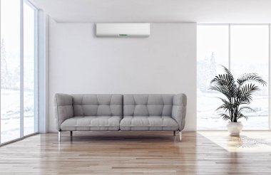 modern parlak iç mekan 3D resimleme