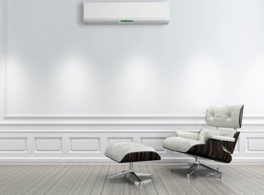 modern parlak iç mekan 3D resimleme