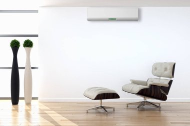 modern parlak iç mekan 3D resimleme