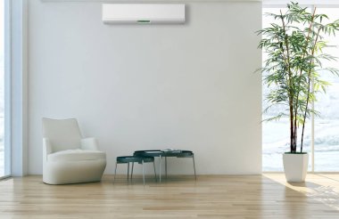 modern parlak iç mekan 3D resimleme