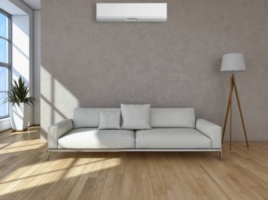 modern parlak iç mekan 3D resimleme