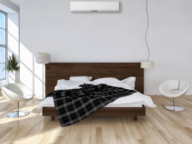 modern parlak iç mekan 3D resimleme