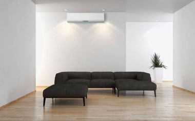 modern parlak iç mekan 3D resimleme