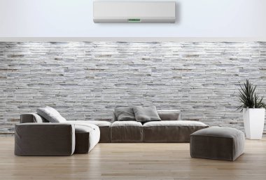 modern parlak iç mekan 3D resimleme