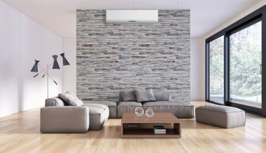 modern parlak iç mekan 3D resimleme