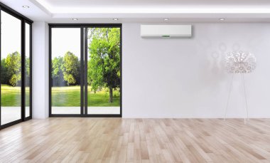 modern parlak iç mekan 3D resimleme