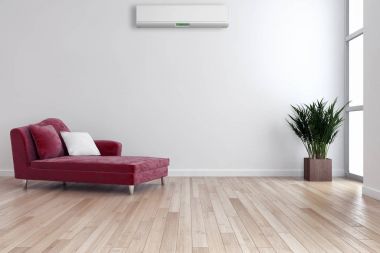 modern parlak iç mekan 3D resimleme