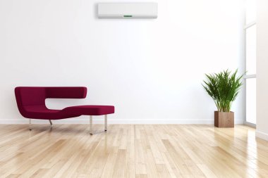 modern parlak iç mekan 3D resimleme