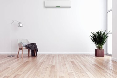 modern parlak iç mekan 3D resimleme