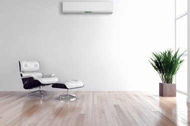 modern parlak iç mekan 3D resimleme