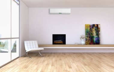 modern parlak iç mekan 3D resimleme