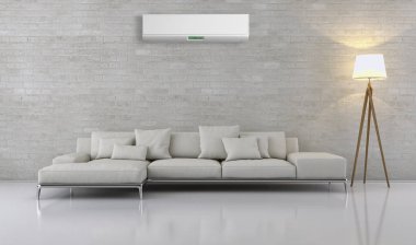 modern parlak iç mekan 3D resimleme