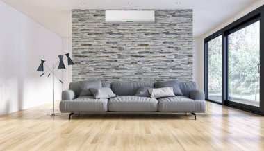 modern parlak iç mekan 3D resimleme