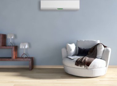 modern parlak iç mekan 3D resimleme