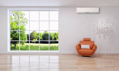 modern parlak iç mekan 3D resimleme