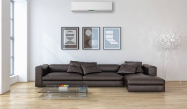 modern parlak iç mekan 3D resimleme