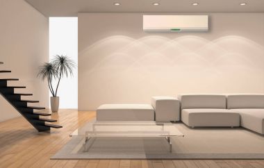 modern parlak iç mekan 3D resimleme