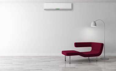 modern parlak iç mekan 3D resimleme