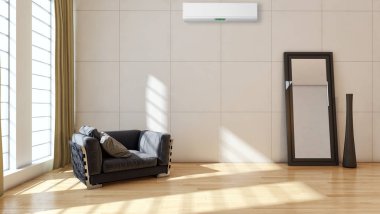 modern parlak iç mekan 3D resimleme