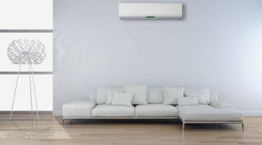 modern parlak iç mekan 3D resimleme