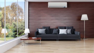 modern parlak iç mekan 3D resimleme