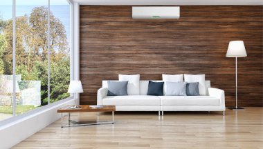 modern parlak iç mekan 3D resimleme