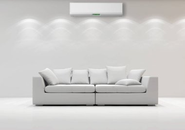 modern parlak iç mekan 3D resimleme