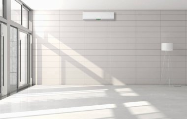 modern parlak iç mekan 3D resimleme