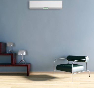 modern parlak iç mekan 3D resimleme