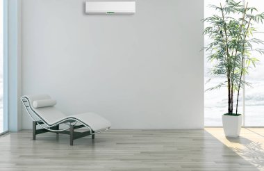 modern parlak iç mekan 3D resimleme