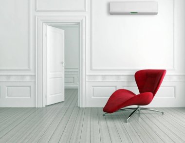 modern parlak iç mekan 3D resimleme