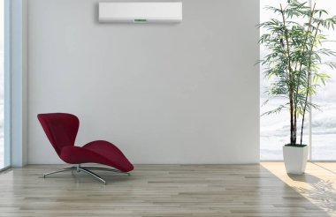 modern parlak iç mekan 3D resimleme