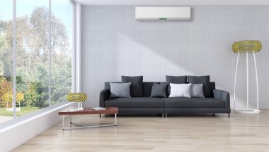 modern parlak iç mekan 3D resimleme