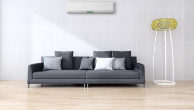 modern parlak iç mekan 3D resimleme