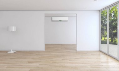 modern parlak iç mekan 3D resimleme