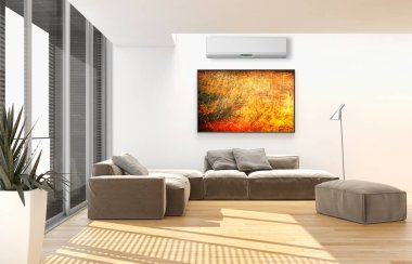 modern parlak iç mekan 3D resimleme