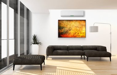 modern parlak iç mekan 3D resimleme