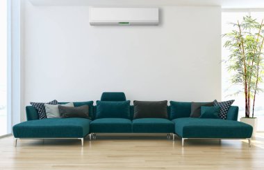 modern parlak iç mekan 3D resimleme