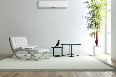 modern parlak iç mekan 3D resimleme