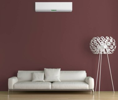 modern parlak iç mekan 3D resimleme