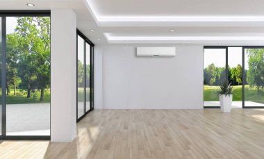 modern parlak iç mekan 3D resimleme