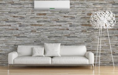 modern parlak iç mekan 3D resimleme