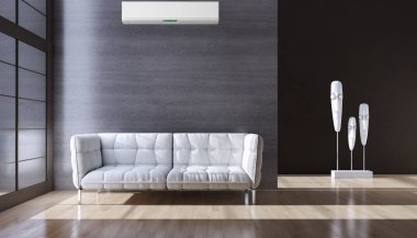modern parlak iç mekan 3D resimleme