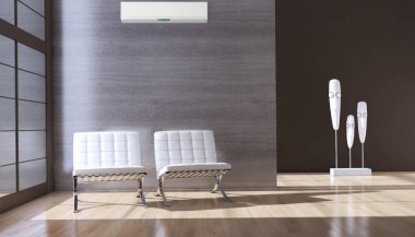 modern parlak iç mekan 3D resimleme