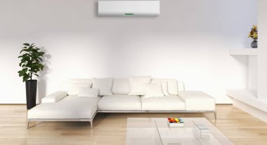 modern parlak iç mekan 3D resimleme