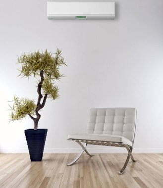 modern parlak iç mekan 3D resimleme