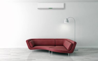 modern parlak iç mekan 3D resimleme