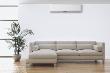 modern parlak iç mekan 3D resimleme